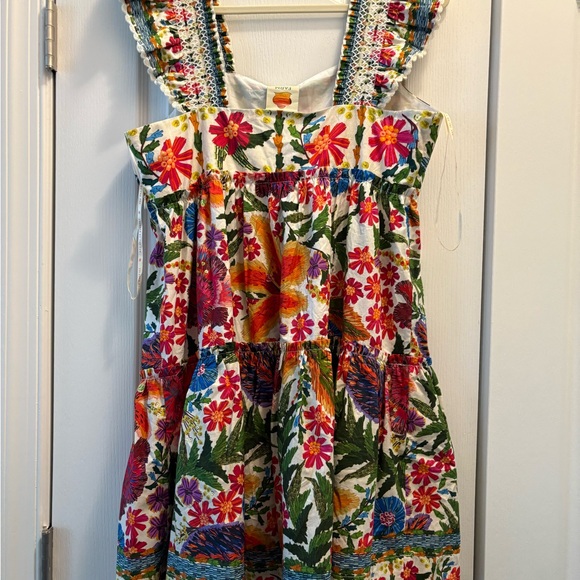 FARM Rio Orange Red Ruffled Tiered Sundress - Picture 5 of 6